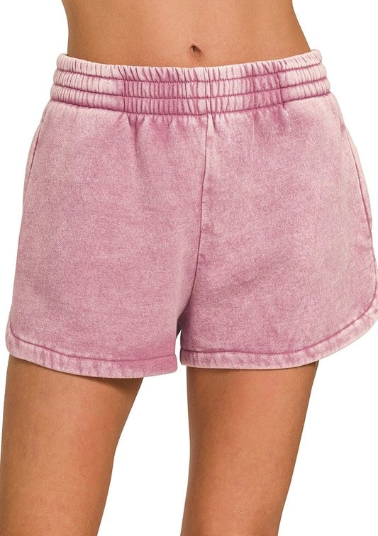 Acid wash dolphin shorts